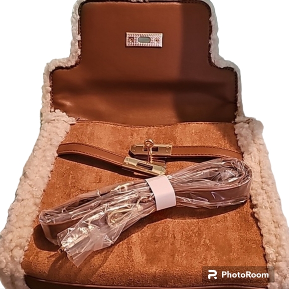 Badgley Mishka Fur Border Satchel - Picture 7 of 7